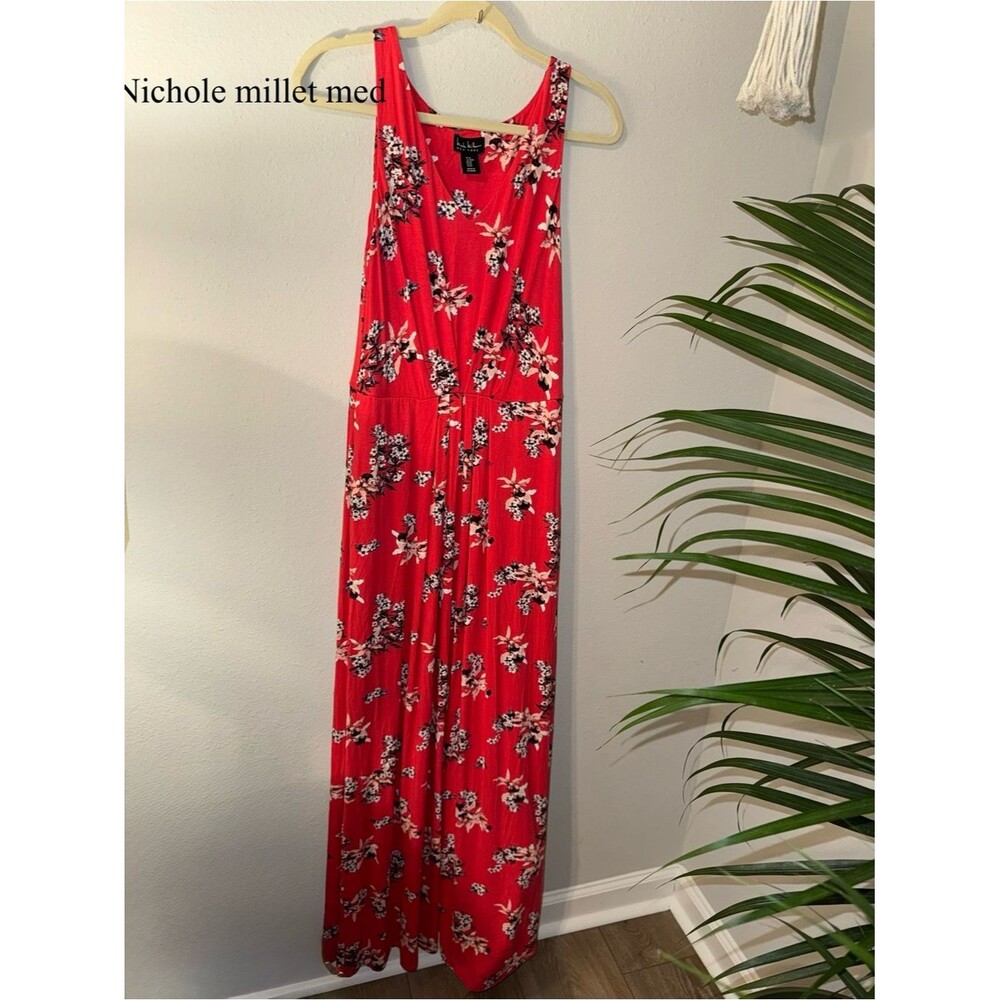 Nichole Miller Women's Red and White Dress